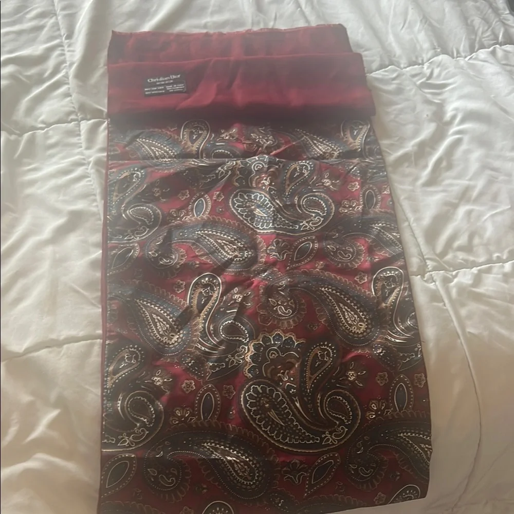 Christian Dior Red Paisley Scarf VINTAGE